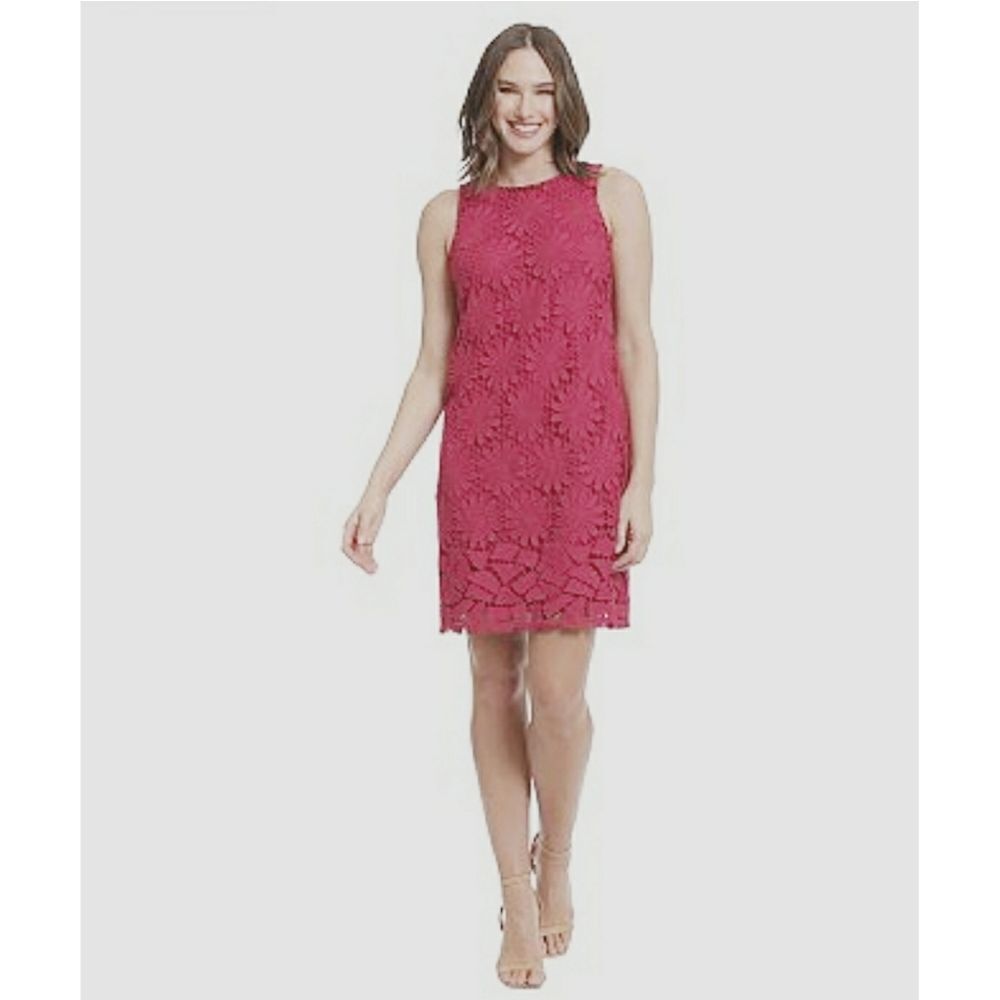 Plus Size Heart Lasercut Overlay Dress